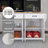 54.3" Solid Wood Countertop Kitchen Cart With Spice Rack & Towel Rack-721216831