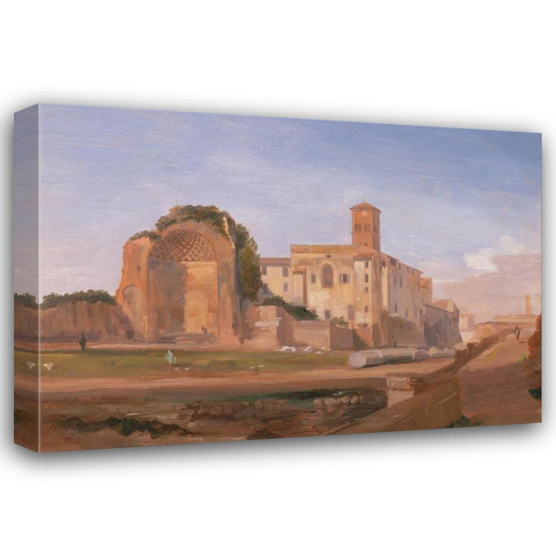 «Temple de Vénus et de Rome, Rome» par Edward Hear, art sur toile tendue avec châssis, H 24 po x l 17 po
