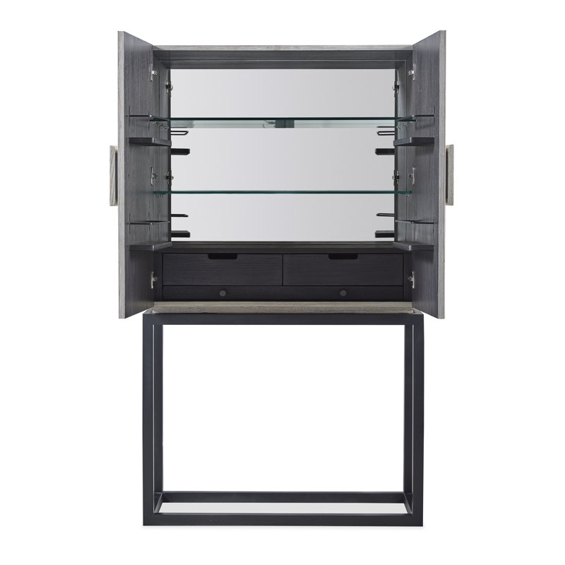 Maitland Smith Solid Wood Bar Cabinet