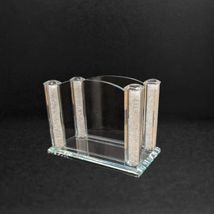 Magnifique porte-serviettes avec colonnes remplies de cristal