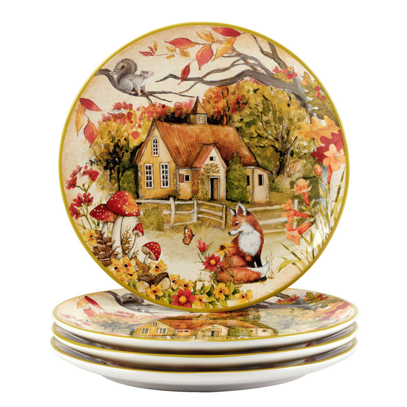 Ensemble de 4 assiettes Woodland