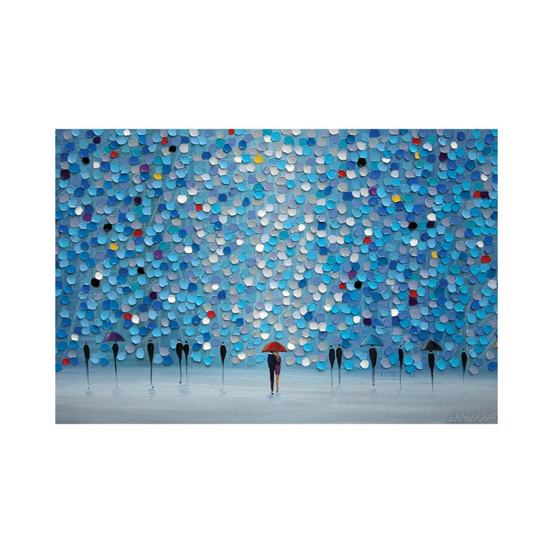 «Happy Rain», reproduction d'art sur toile tendue, H 8 po x l 12 po, Toile tendue, Ne s’applique pas