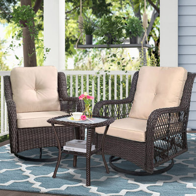 PE Rattan+Iron+Waterproof Fabric Chair Patio Set