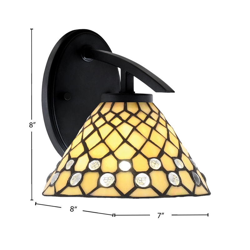 Applique murale encastrée noire mate avec verre Starlight 7 po Kurve
