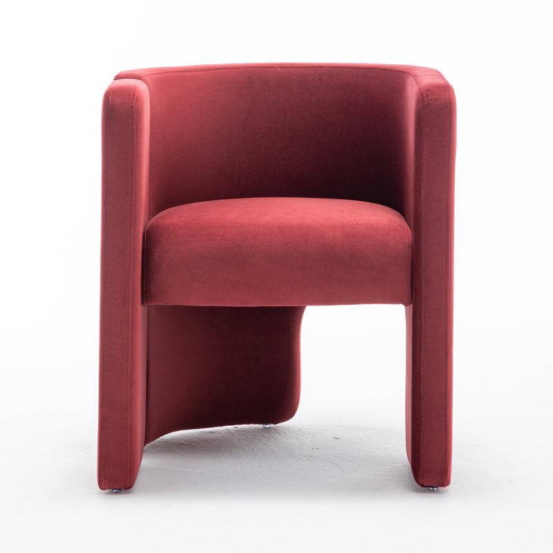 Jaimyn 24" Wide Upholstered Barrel Accent Chair, Red Velvet