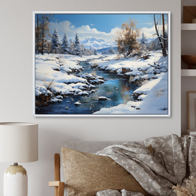 Winter Country Charm Landscape II - Paysages, art mural sur toile
