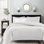 Courtepointe réversible blanche pour literie matelassée en coton prélavé FullS Seasonal Shift Bed 3 pièces avec 2 taies décoratives incluses