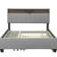 Lit tapissier grand avec gigogne simple TG et tête de lit. Lit gigogne en lin gris, 2 tiroirs, ports For Graceful Living. Style de chambre à coucher-1508031015