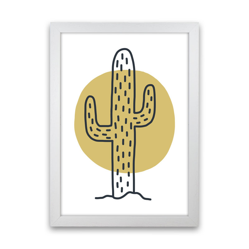 Cactus Moon by Pixy Paper - Print, White Framed, 84cm H x 59.4cm W x 3cm D