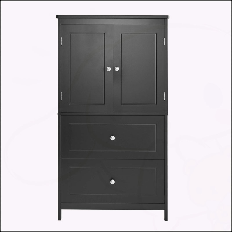 Armoire de salle de bain polyvalente avec tablettes réglables et plusieurs options de rangement, Noir