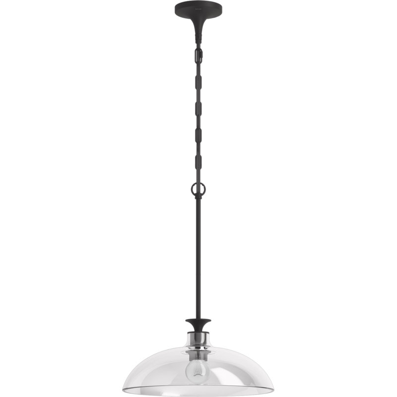 Tone 1 Light Pendant Lighting Fixture for Kitchen Island, 6' Adjustable Cord Length, Matte Black