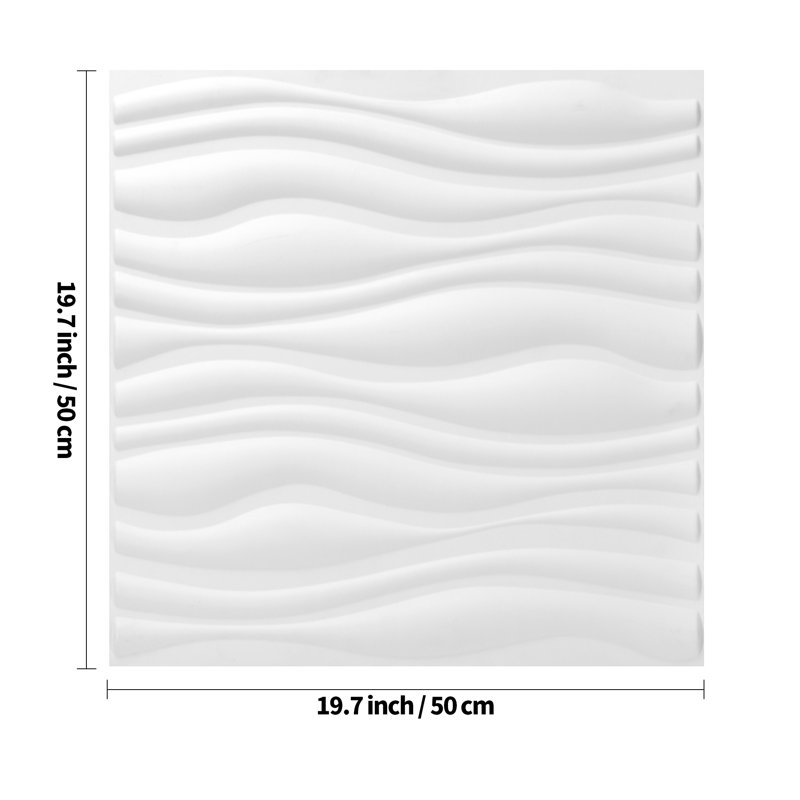 Porter-Mahoney 19.7" x 19.7" 3D Wall Panel for Interior Decor (12-pack), White