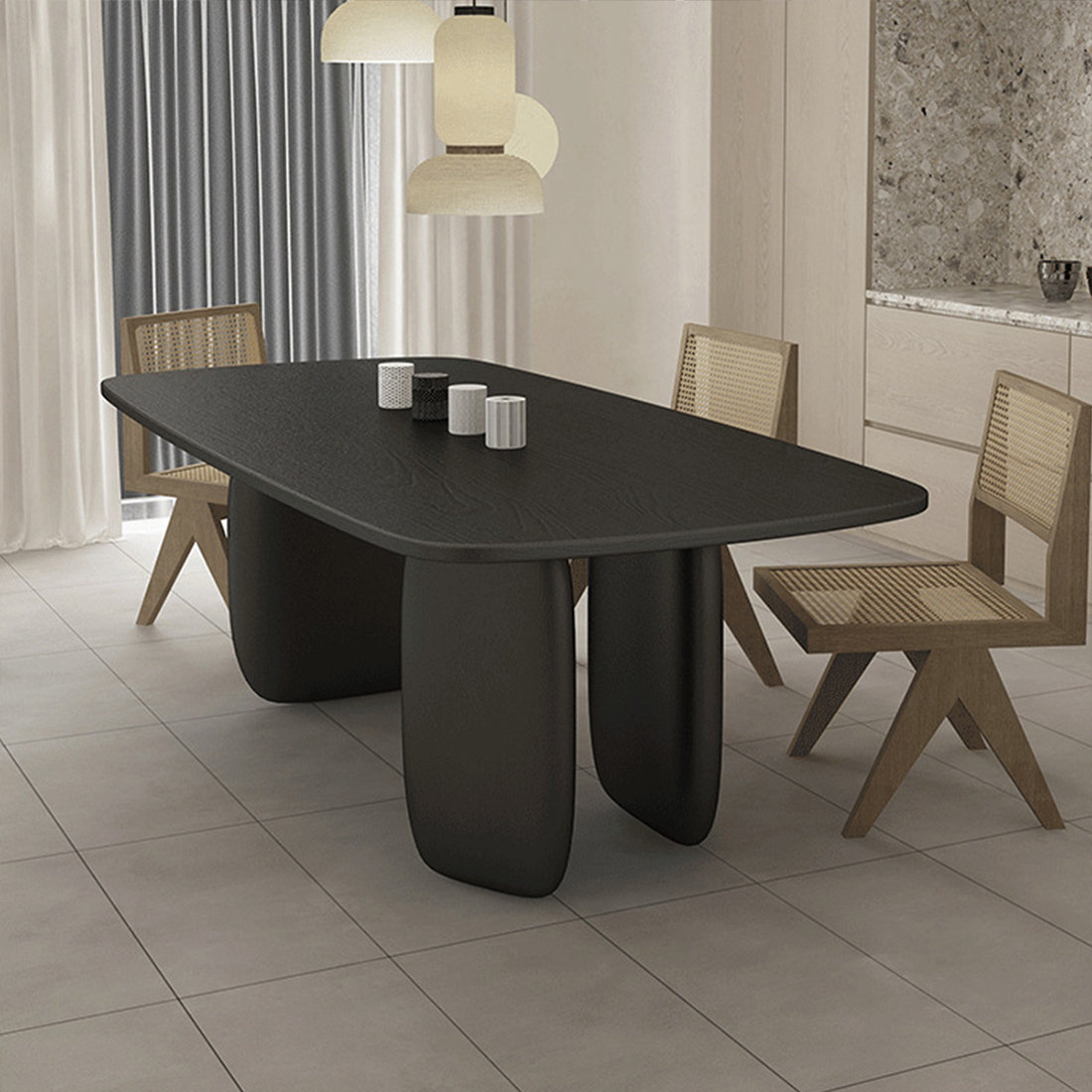 Wrought Studio Black Rectangular Solid Wood Dining Table - Wayfair Canada