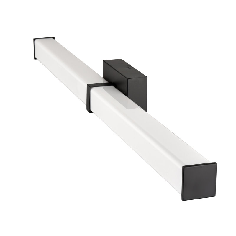 Éclairage de meuble-lavabo à DEL 4,3 pouces avec abat-jour blanc Tron, Noir mat