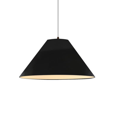 Radiance - luminaire suspendu 1 lumière Avola - blanc mat avec intérieur champagne doré - noir mat - l 11 po x H 5,5 po - ampoule remplaçable - cordon blanc
