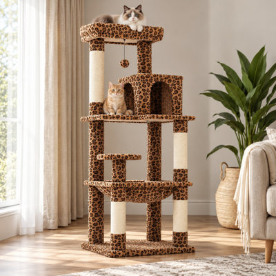  Multi-Level Cat Tree with Condo, Hammock and Scratching Posts