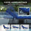 Outsunny Folding Sun Lounger, 5-Position, Sunbed with Canopy, Dark Blue