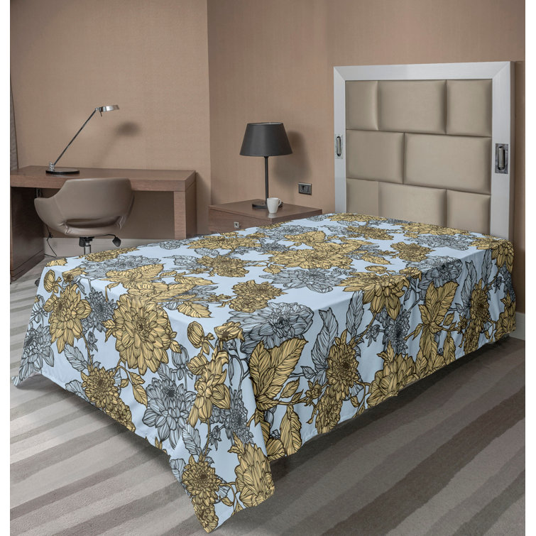 Ambesonne, drap plat floral pivoines, art botanique printanier