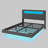 Queen Size Floating Bed Frame With LED Lights, Charging Station, No Box Spring Needed-125870117