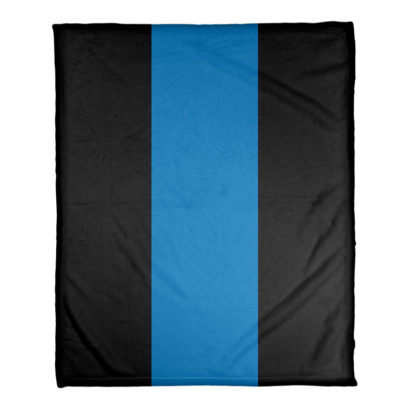 Couverture polaire basket Boston, L 52,5 po x L 62,5 po, Noir / bleu / noir