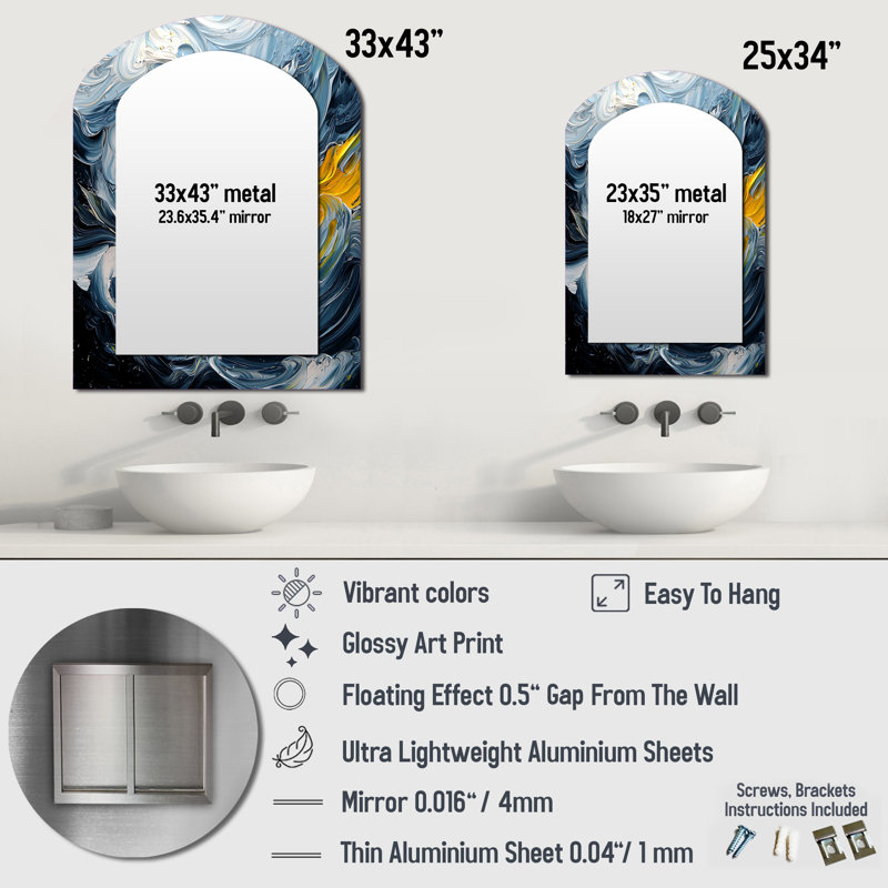 Miroir mural Modern, 34 po x 25 po