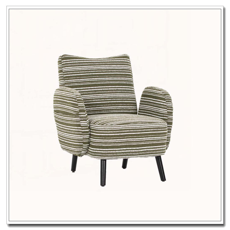 Boucle Upholstered  Accent Chair, Olive Green