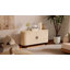 Buffet cannelé 55 po avec portes coulissantes, buffet naturel