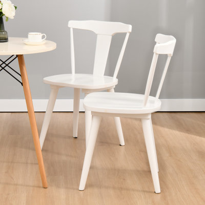 Brannagh 19.3" Wide Modern Scandinavian Solid Wood Dining Chair Y-Shaped Backrest