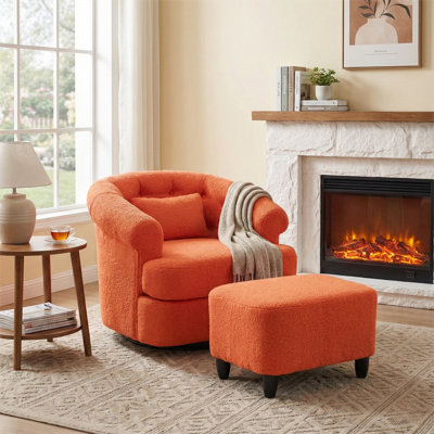 Ensemble de fauteuil pivotant avec repose-pieds