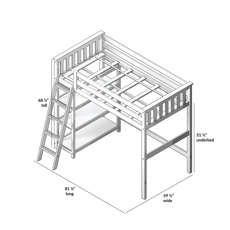 Lit mezzanine simple Jammel Kids, Blanc