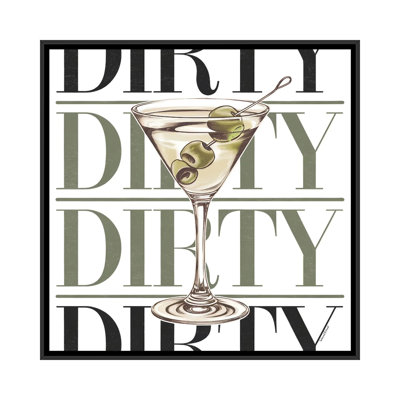 Dirty Martini Glass 1 Piece Wall Art on Canvas