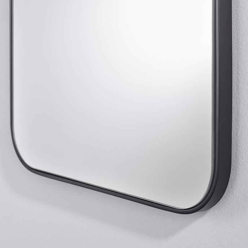 Bulla Metal Flat Wall Mirror, Black