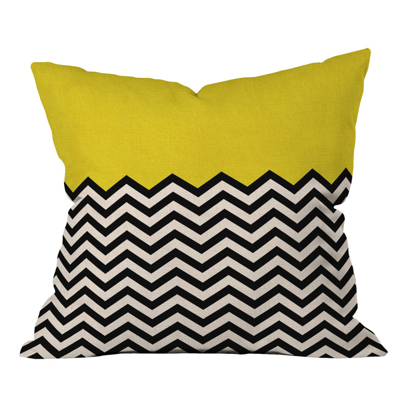 Coussin décoratif d'intérieur/d'extérieur, 20 po x 20 po, Jaune