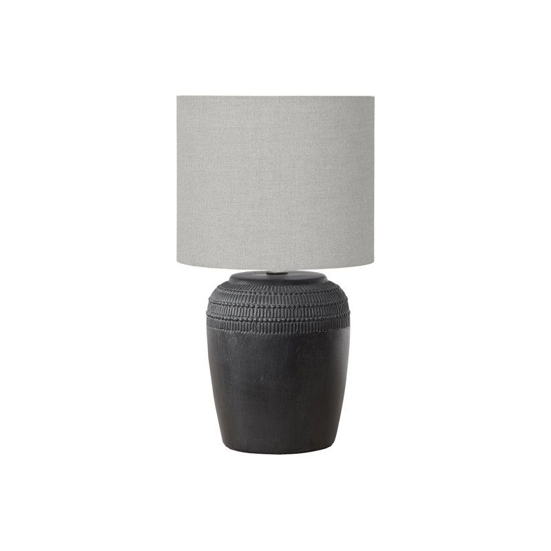 Lighting, 17"h, Table Lamp, Ceramic, Shade, Contemporary, Black, Grey