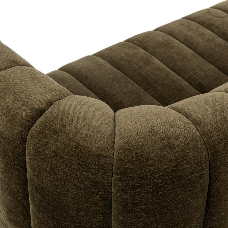 Vanty 92'' Upholstered Fabric Sofa, Olive Green