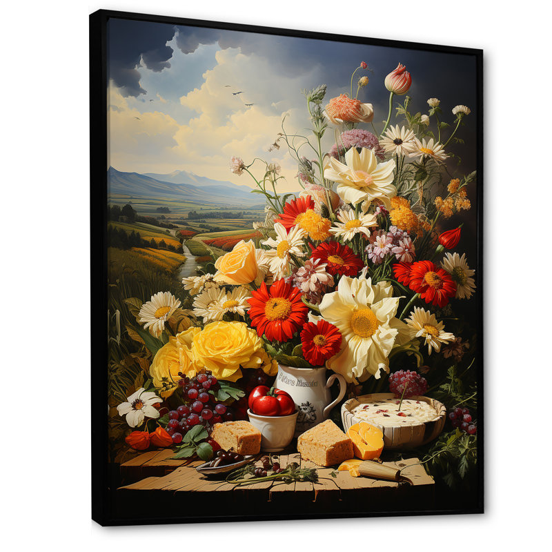 Lait et lait crémeux moments sur toile, H 40 po x l 30 po x P 1,5 po, Cadre flottant noir