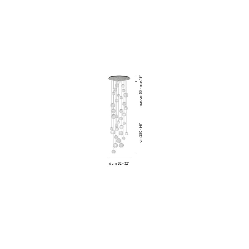 Oto Suspension Rc White Striped Glossy White G9 Ul, Satin Nickel, Crystal Striped Glass