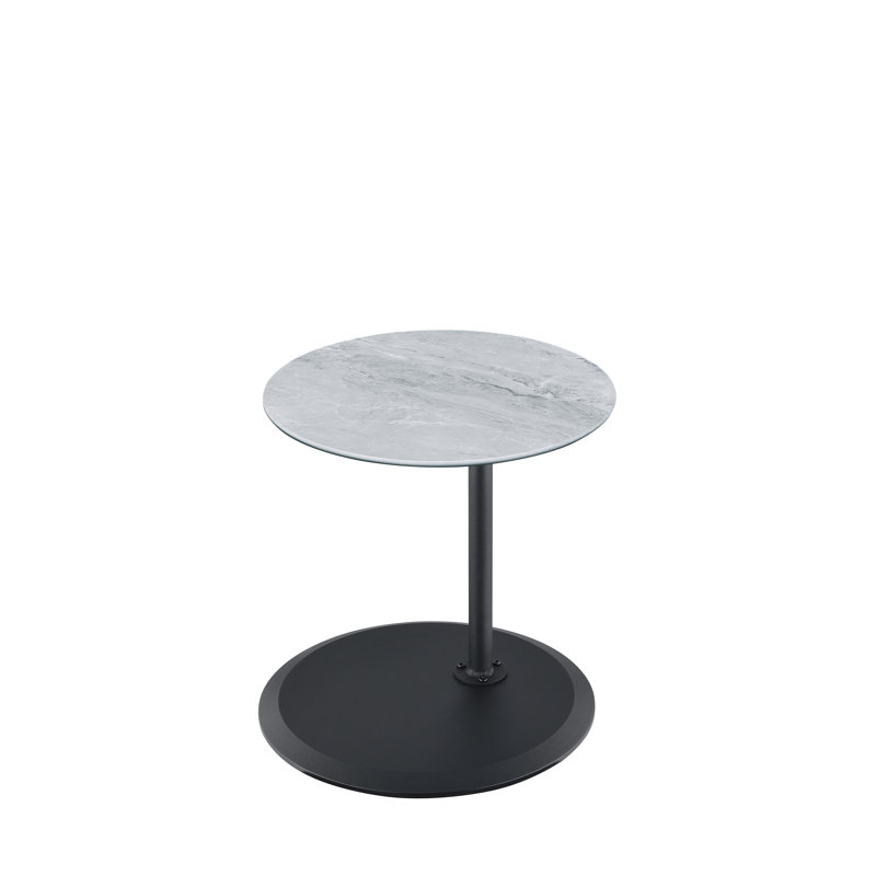Table de bout en marbre gris texturé 15,5 po avec fonction de hauteur réglable - surface de bureau chic