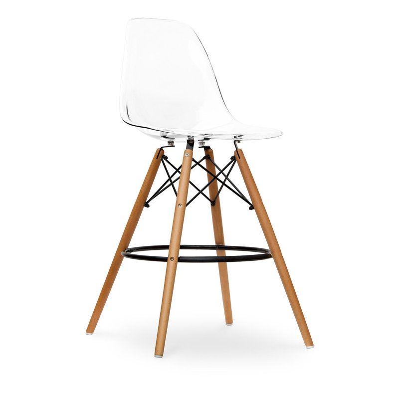 Tabouret de comptoir Johanan, noir, Transparent