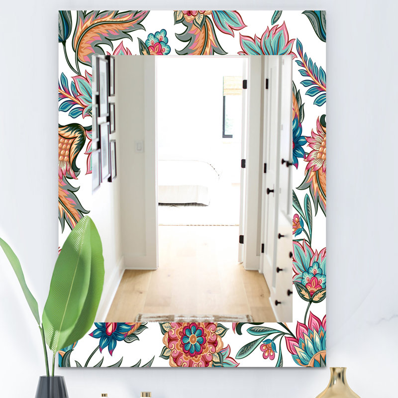 Miroir mural traditionnel fleur 48, H 39,4 po x l 29,5 po