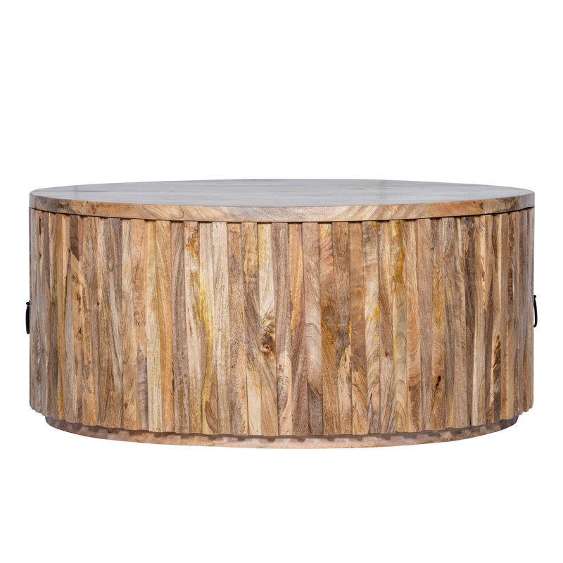 Geneieve Solid Wood Coffee Table, Light Brown