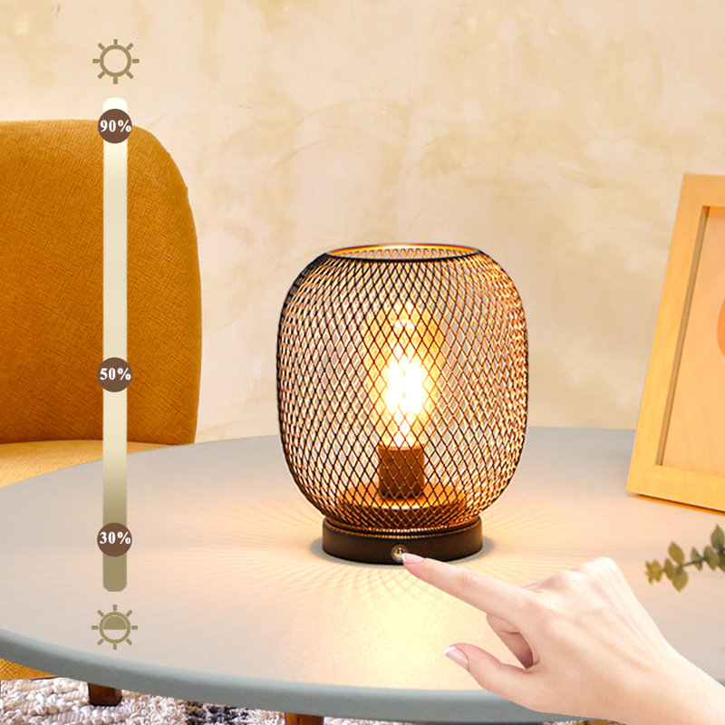 Dimmable Touch Bedside Table Lamp Rechargeable Battery Powered Lamp with LED Bulb Cordless Accent Lamp