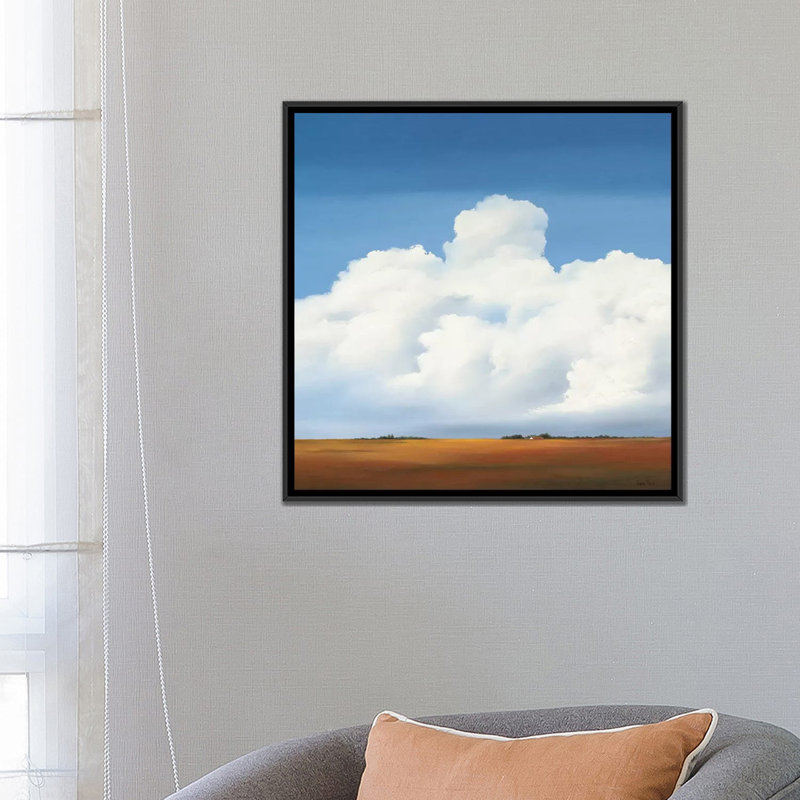 «Clouds II», reproduction sur toile, H 18 po x l 18 po x P 1,5 po, Toile avec cadre flottant noir, Pas de tapis