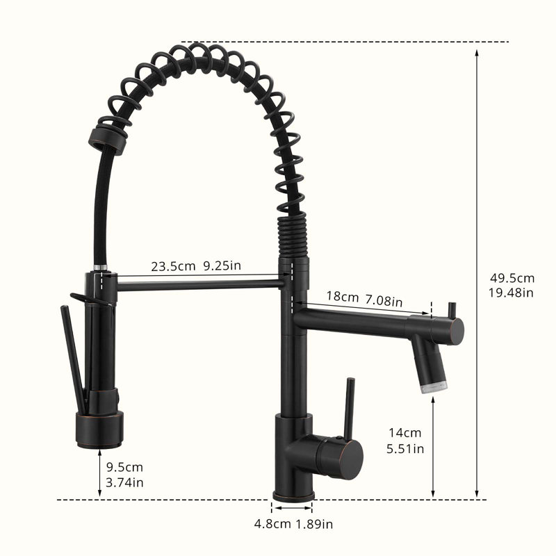 Single Handle Pull-Down Sprayer Kitchen Faucet, Oil Rubbed Bronze