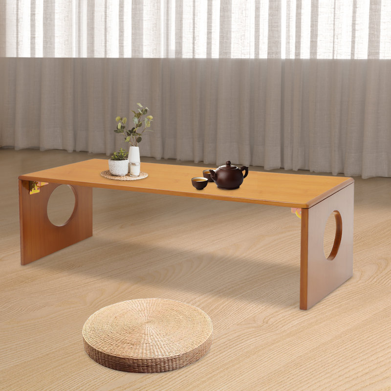 Table basse / pliable en bambou, H 11,81 po x L 39,37 po x l 14,57 po