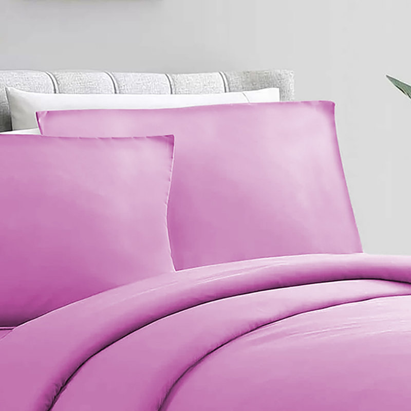 Humiston Microfibre 200 TC Duvet Cover Set, King Duvet Cover + 2 Standard Pillowcases, Purple