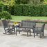 Ensemble 5 pièces de banc et chaise berçante en poly Ayling