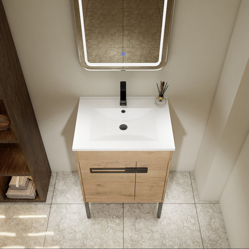 Meuble-lavabo autoportant 24 po avec lavabo et rangement réglable, 24"