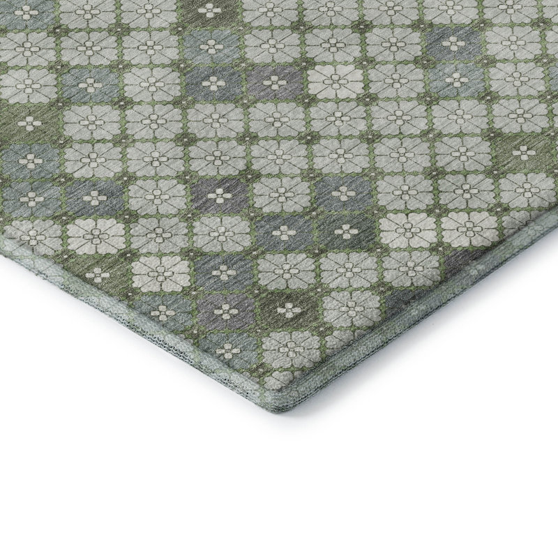 Premium Machine Washable Ashington AMF1837 Geometric Rug, Rectangle 9' x 12'