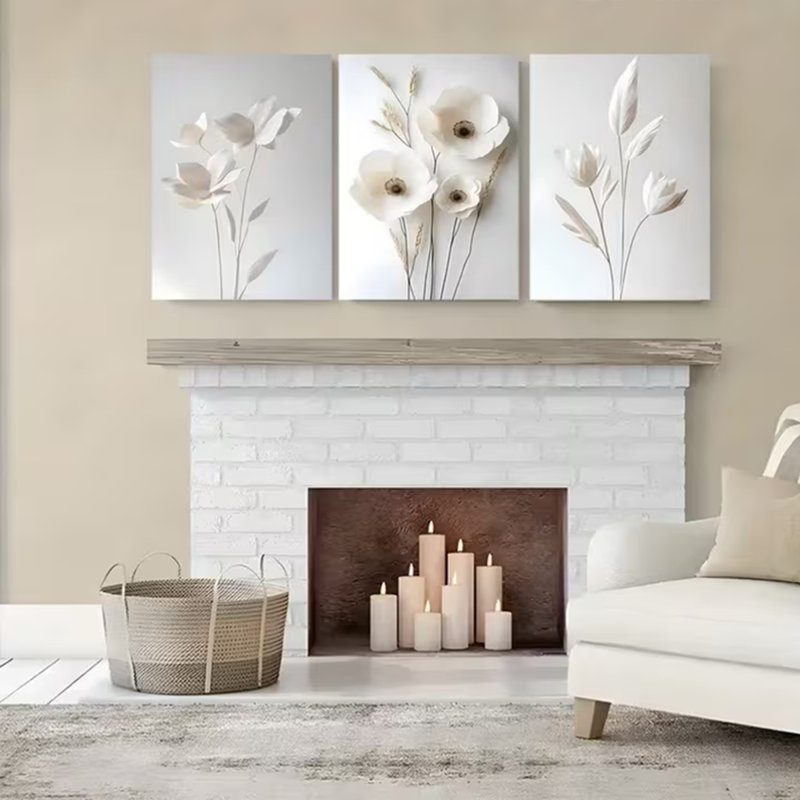 3 Piece Wrapped Canvas Print, 45 cm H x 90 cm W